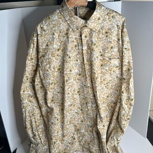 Alan Flusser Shirt Mens XL Long Sleeve Button Up Paisley 100% Cotton